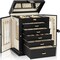 6-Tier Rotating Jewelry Box – 360° Functional Organizer with Mirror for Rings, Necklaces, Earrings, and Bracelets (Women & Girls)